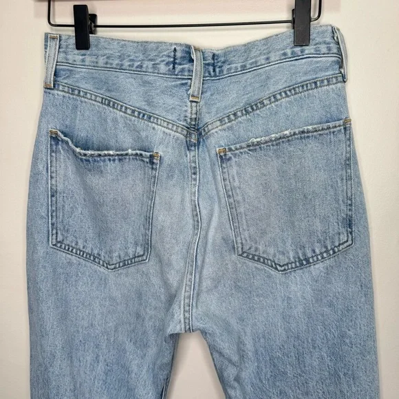 Agolde Riley High Rise Straight Crop Jeans Distressed Size 27 - Picture 10 of 16
